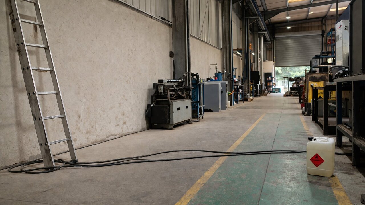 Photo d'atelier industriel pour démonstration analyse IA